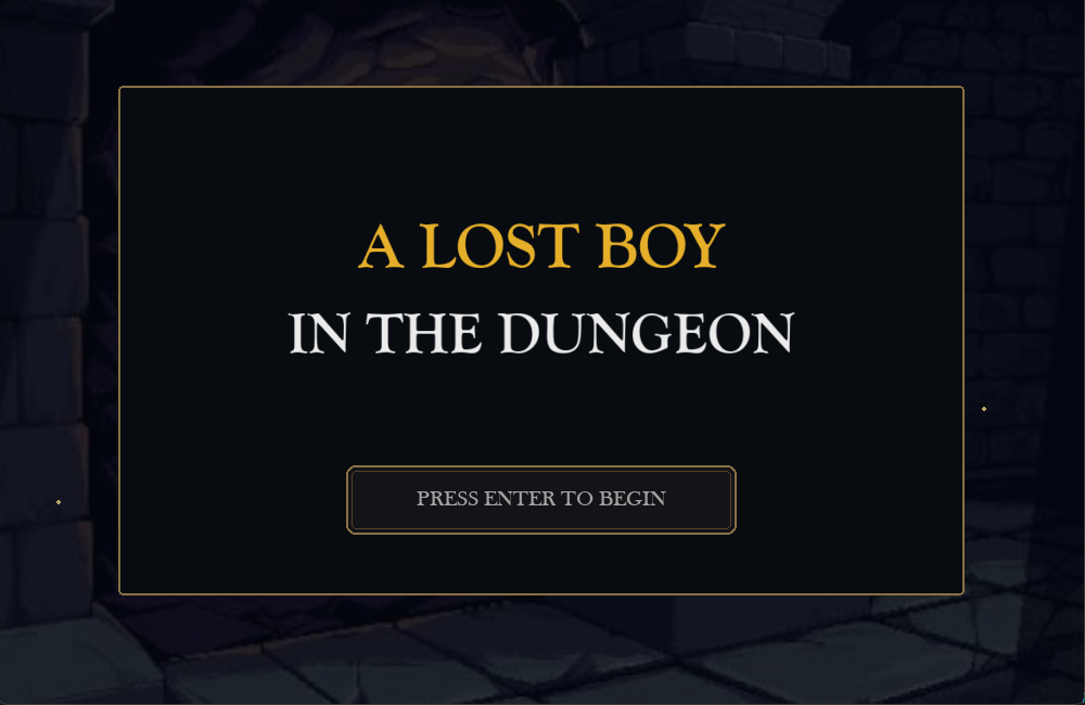 A lost boy in a dungeon