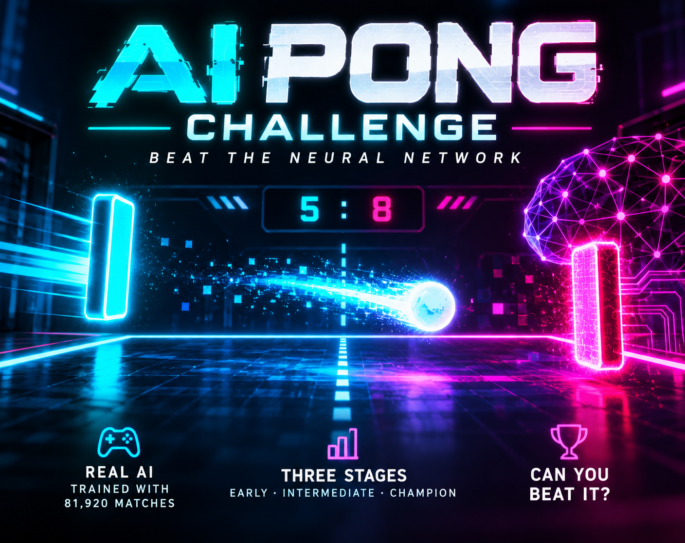 AI 乒乓挑战：击败神经网络
