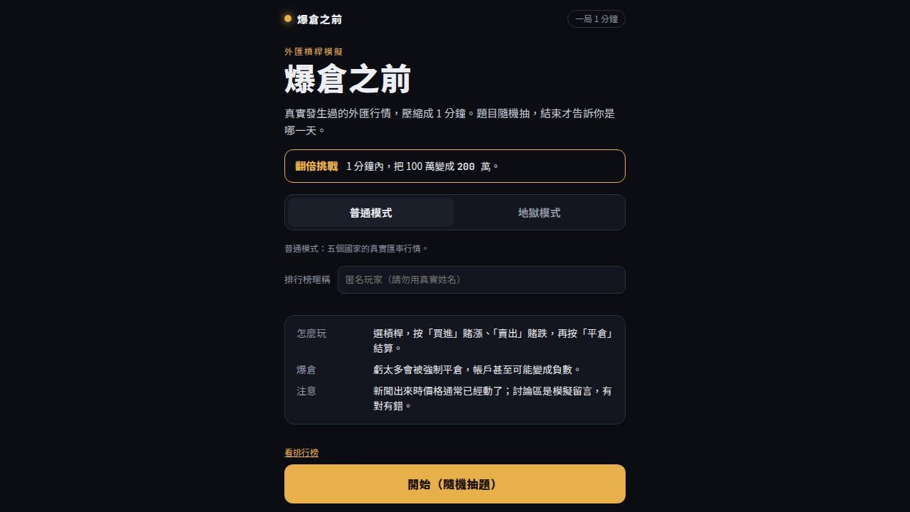 爆倉之前｜外匯槓桿翻倍挑戰