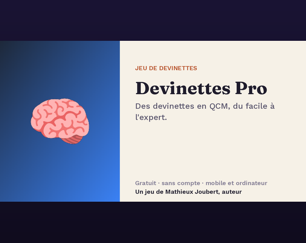 Devinettes Pro