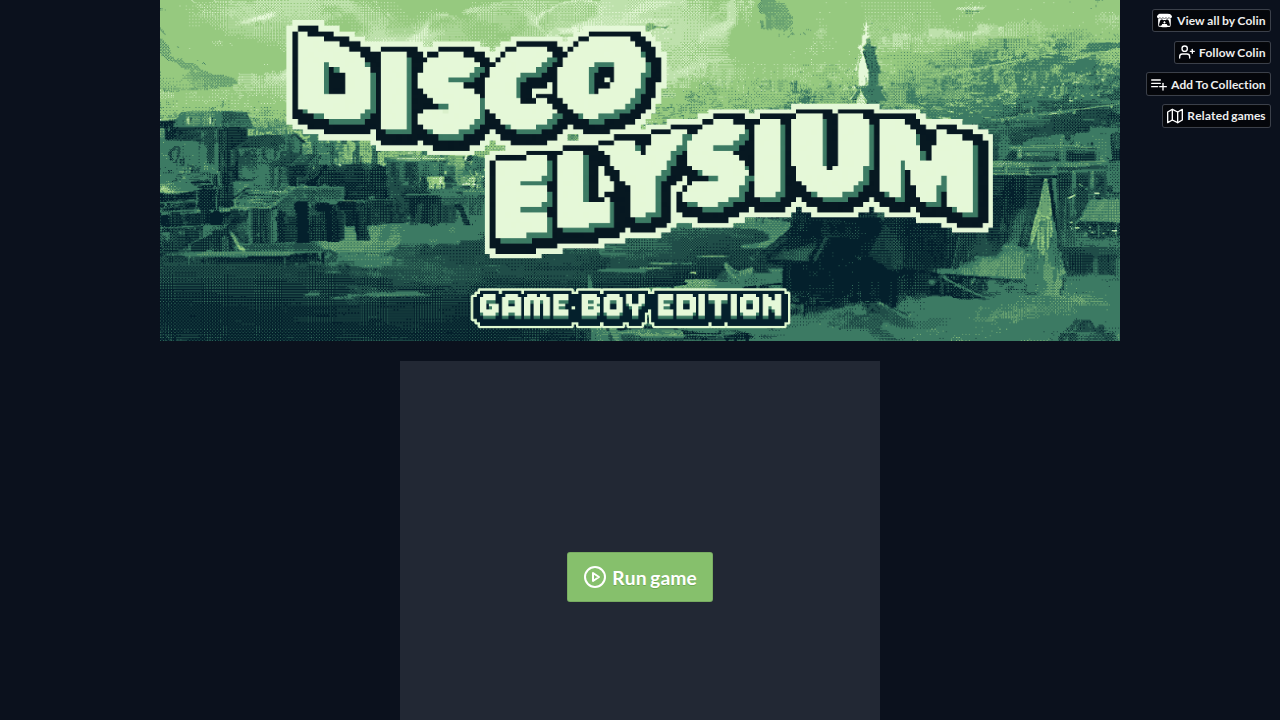 Disco Elysium: Game Boy Edition