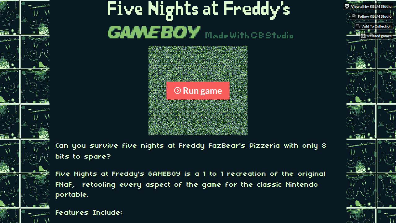 Five Nights at Freddy's GAMEBOY