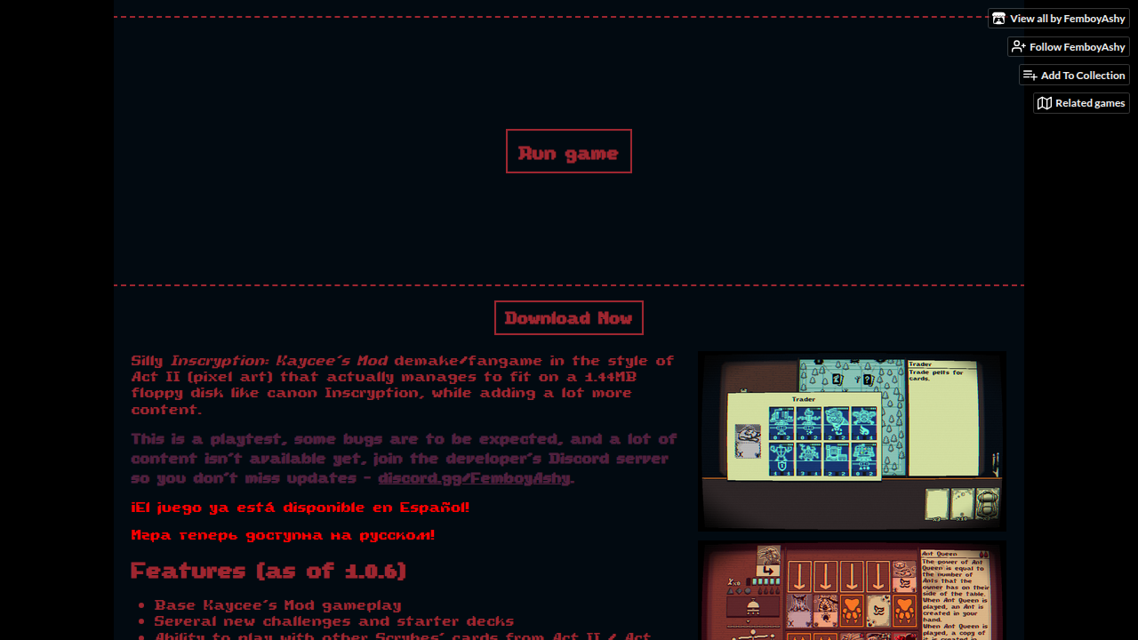 FloppyScryption（Inscryption 降級復刻版）