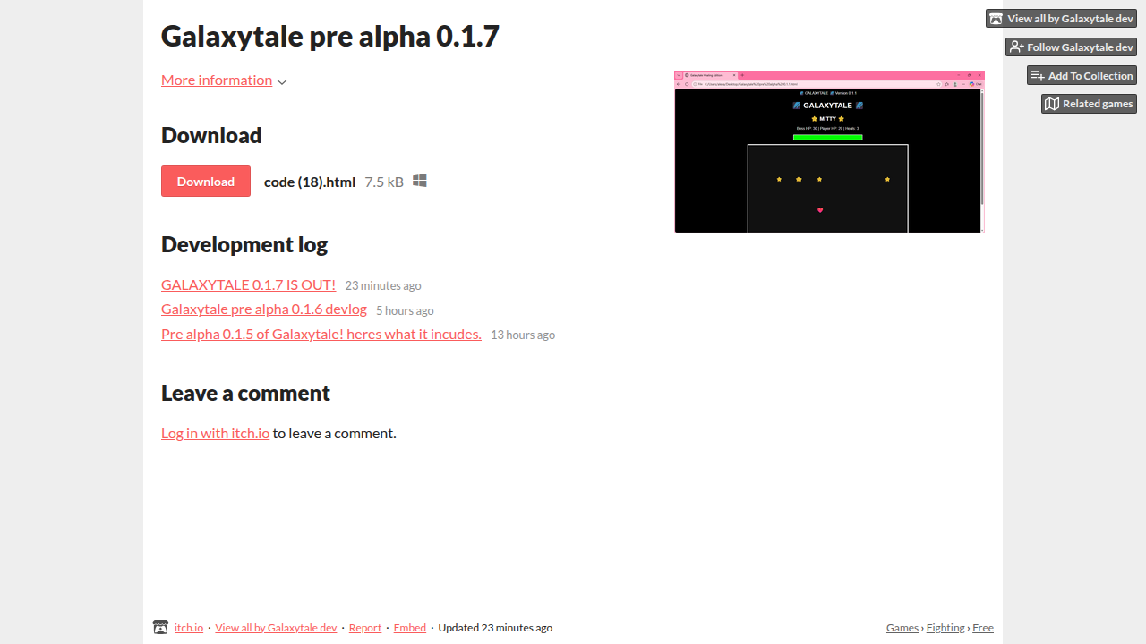 Galaxytale pre alpha 0.1.7