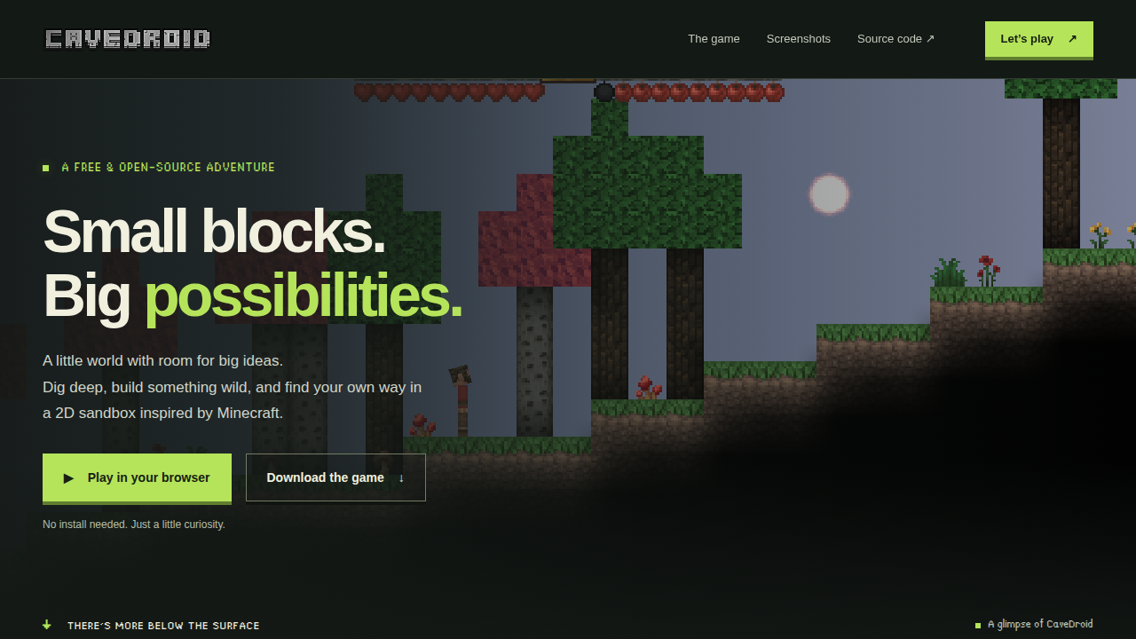 CaveDroid — Small blocks. Big possibilities.