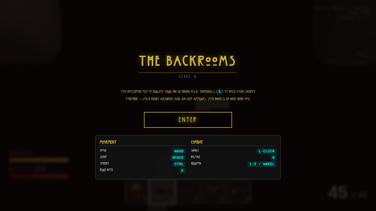 THE BACKROOMS — Level 0