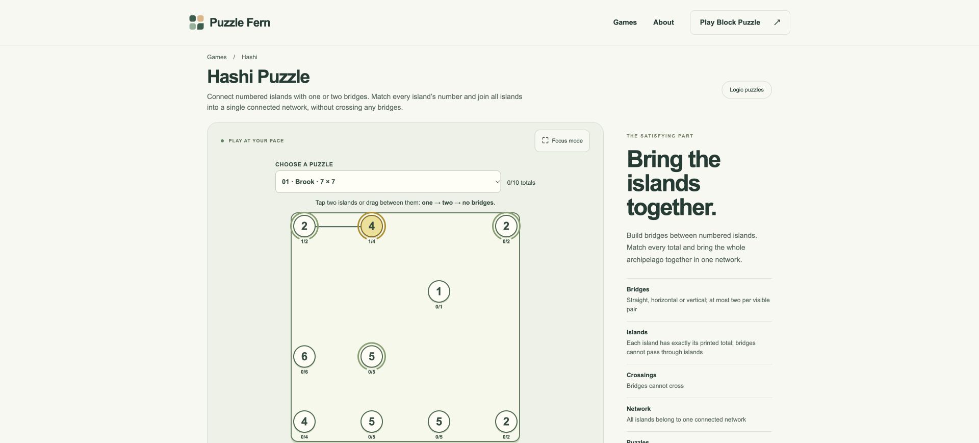 Hashi — Puzzle Fern