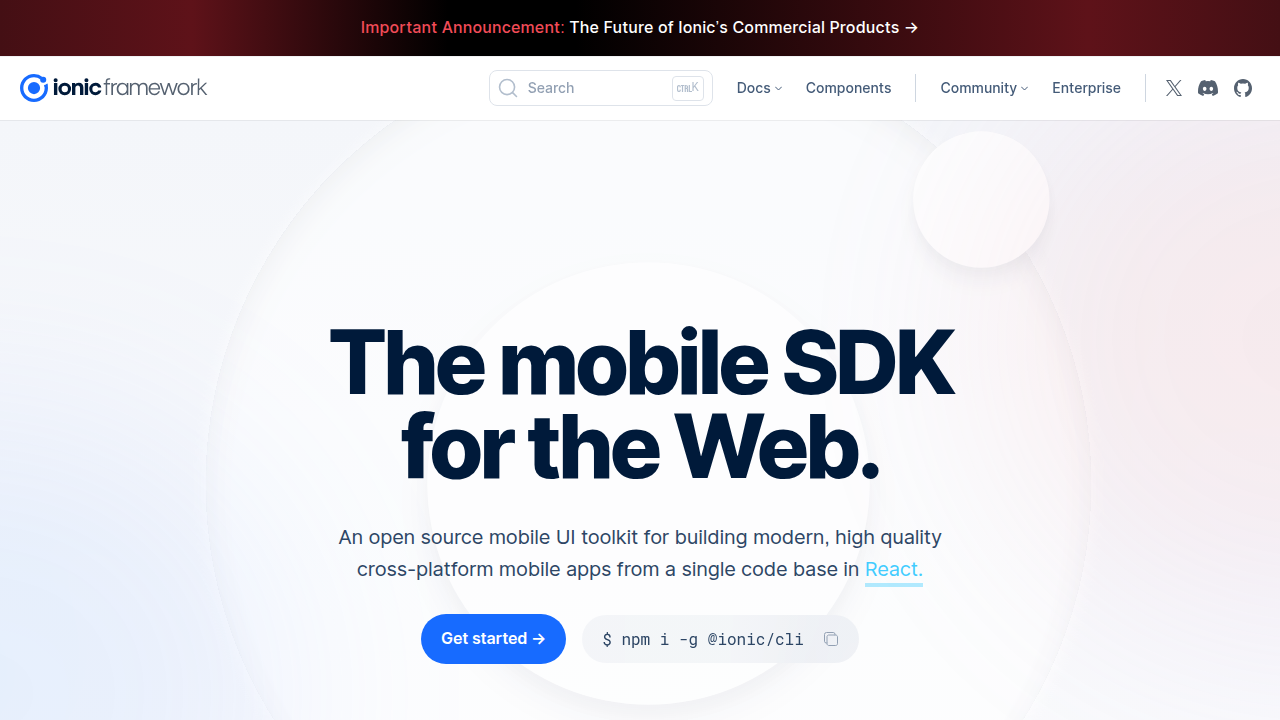 Ionic Framework：跨平台應用開發領導者