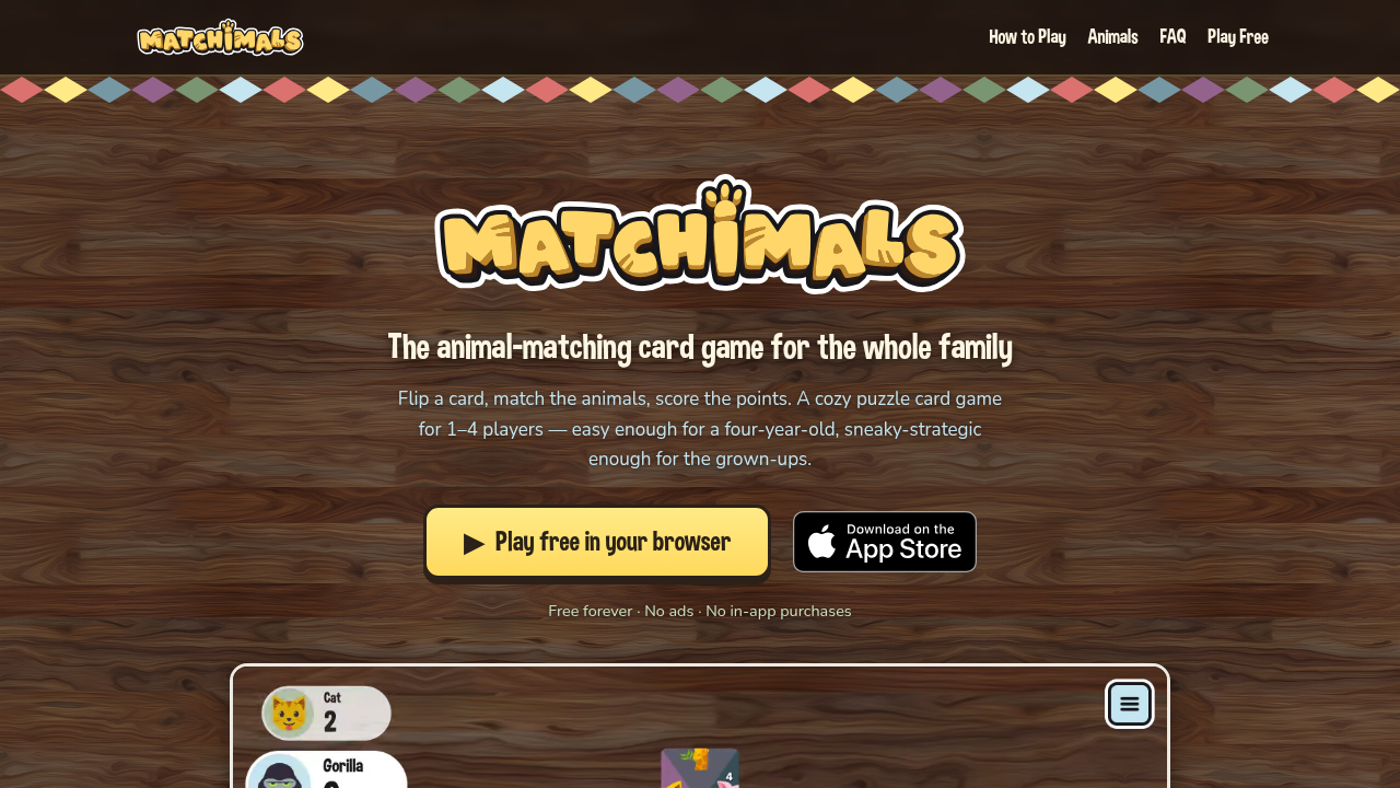 Matchimals：全家一起玩的動物配對卡牌遊戲
