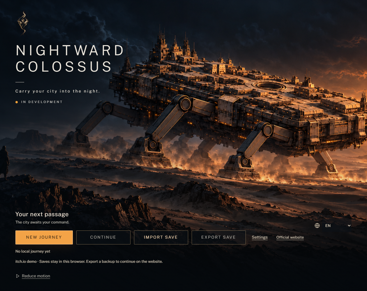 Nightward Colossus — Development Demo