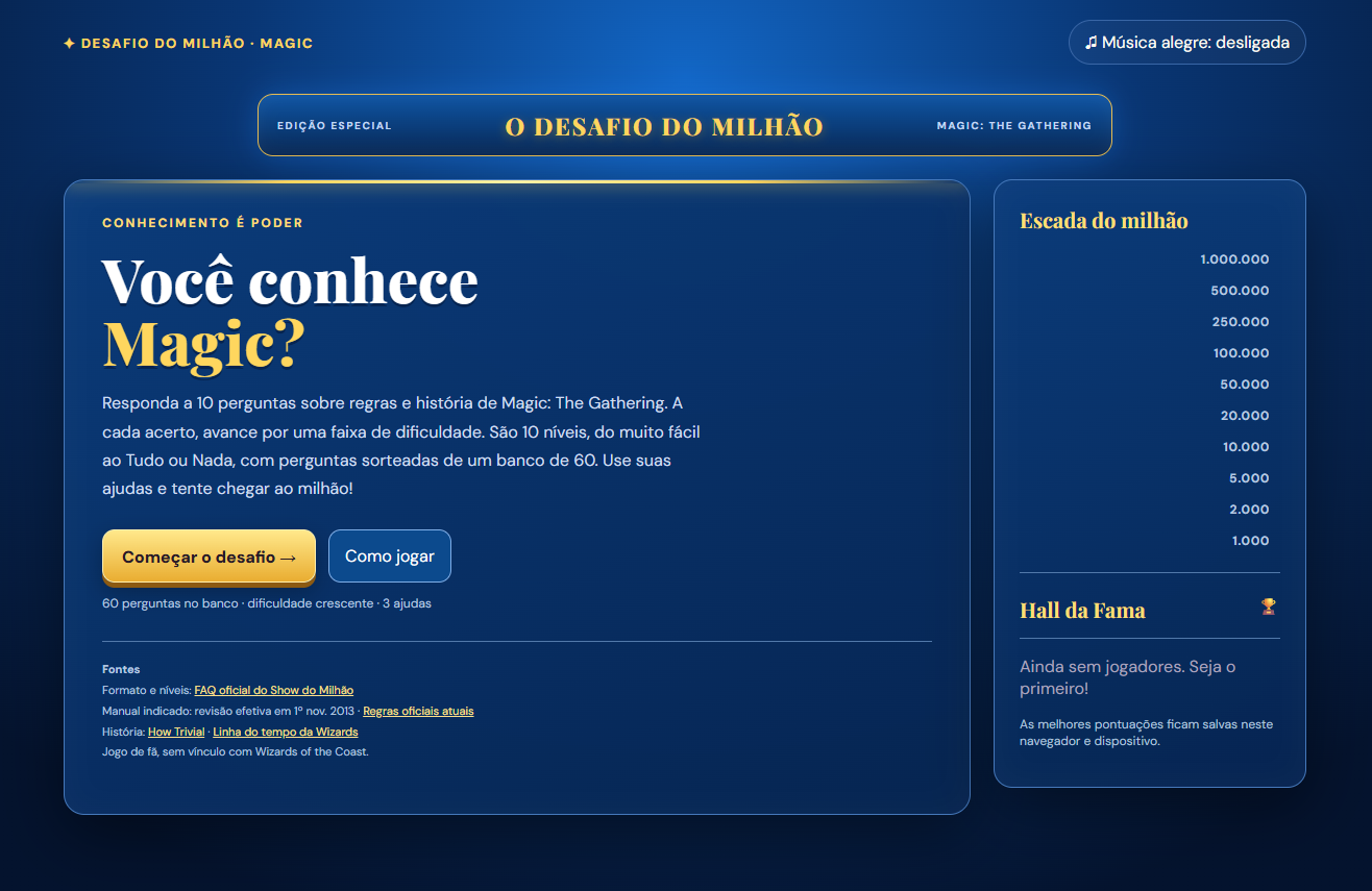 O DESAFIO DO MILHÃO
