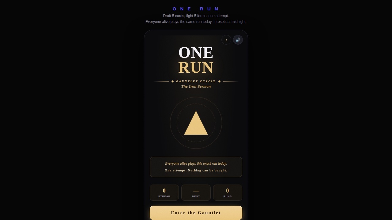 ONE RUN