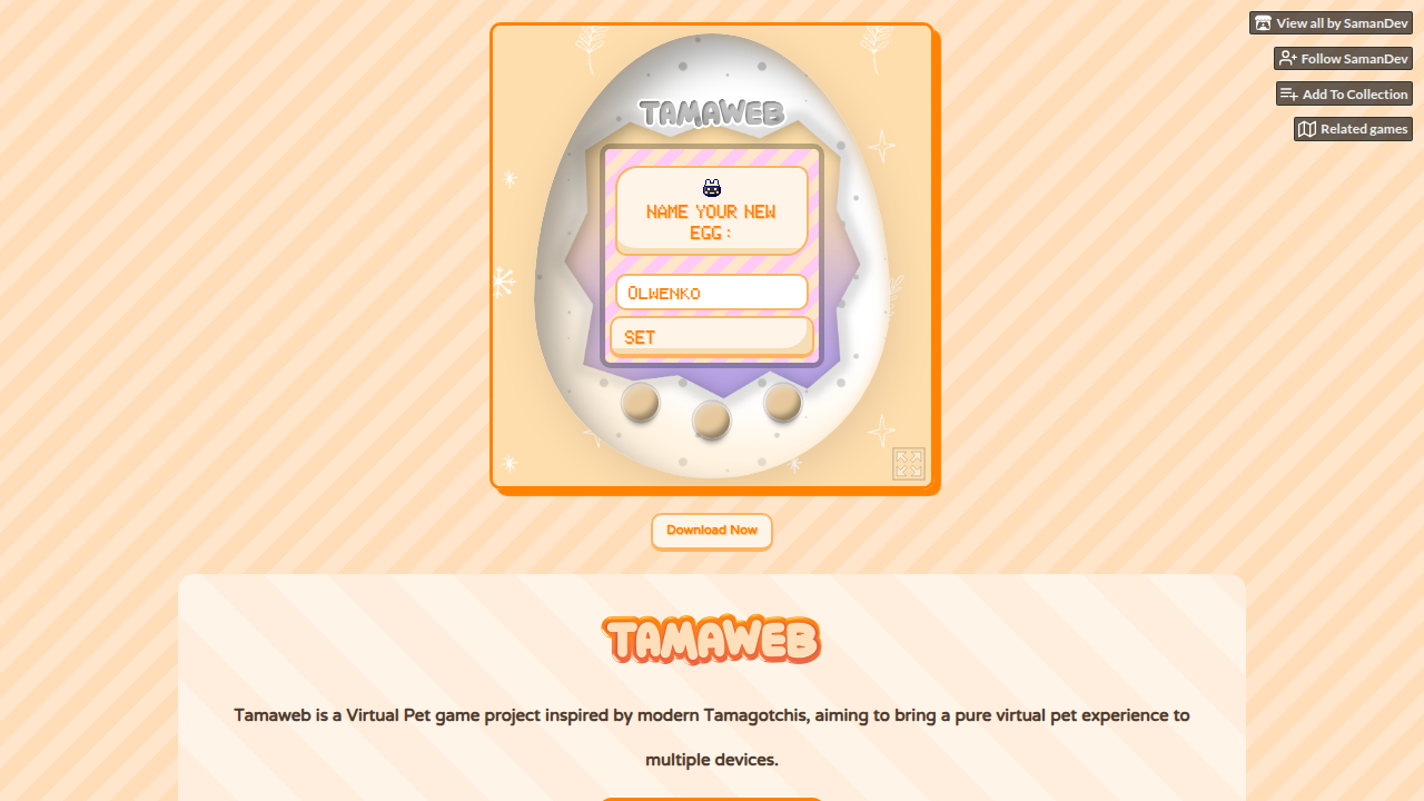 Tamaweb: Virtual Pet Game