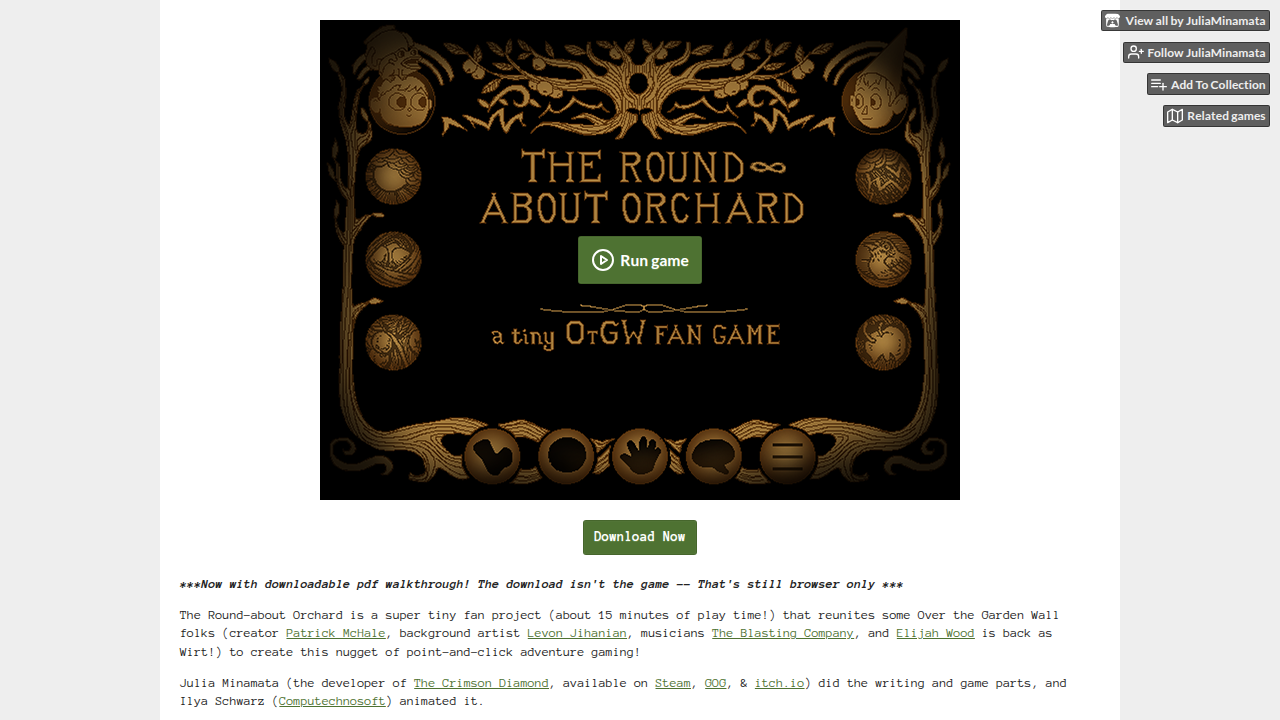 The Round-about Orchard: A tiny Over the Garden Wall game