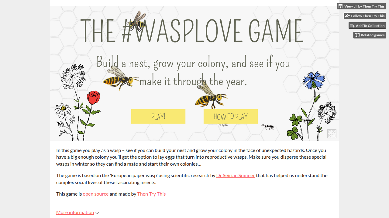 The #wasplove game：黃蜂築巢記