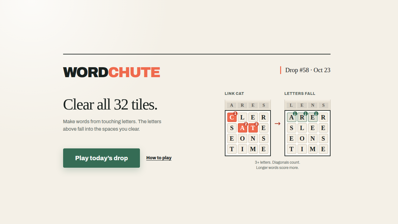 Wordchute: A Daily Word Strategy Game