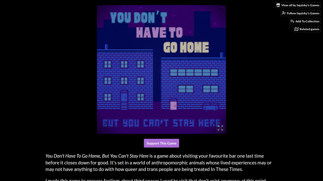 You Don't Have to Go Home, But You Can't Stay Here