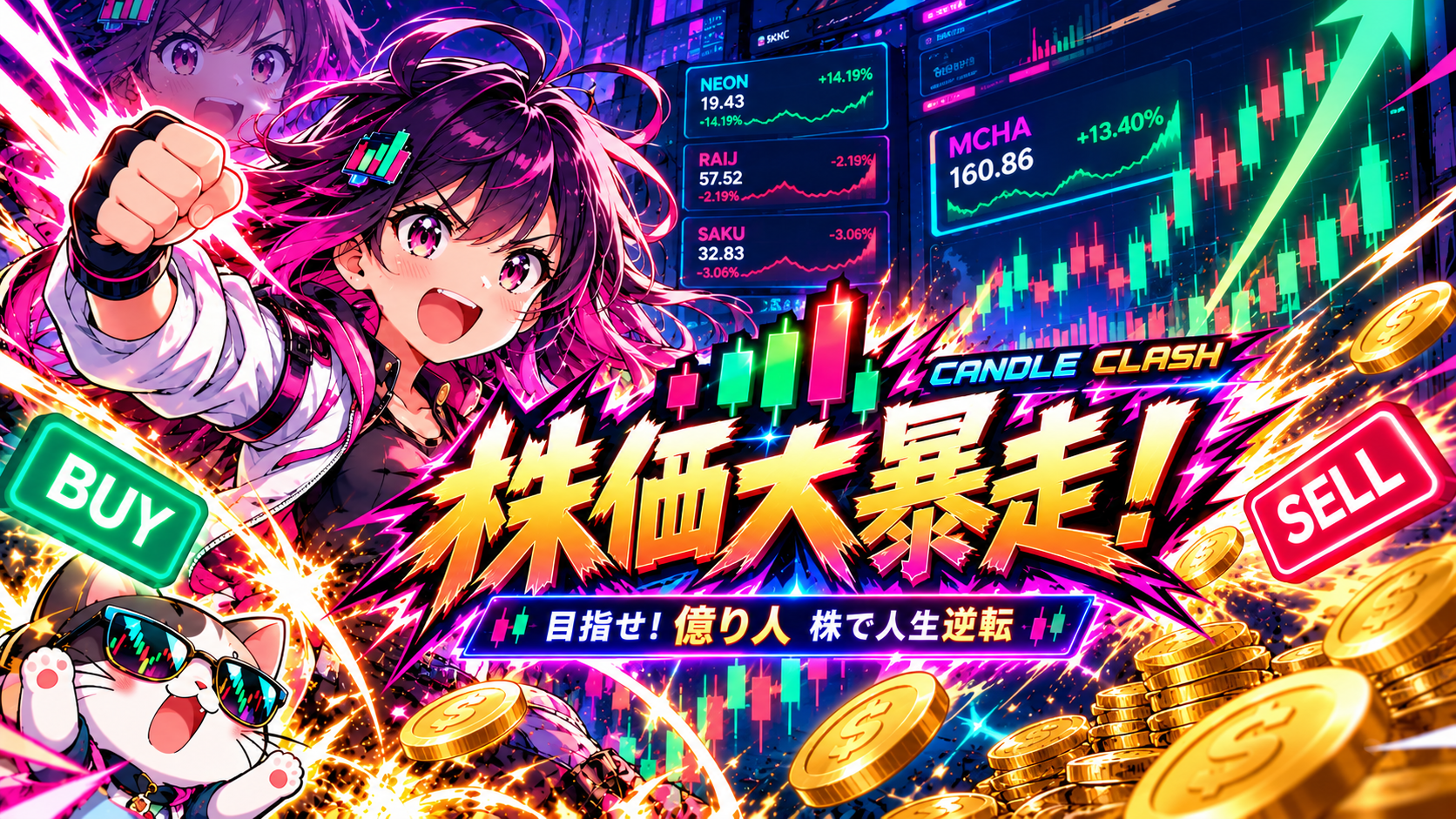 株価大暴走！ ローソク足バトル